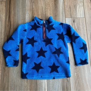 Hanna Andersson Sherpa 1/4 Zip Pull-over w/ Stars - Blue - 120 (6)